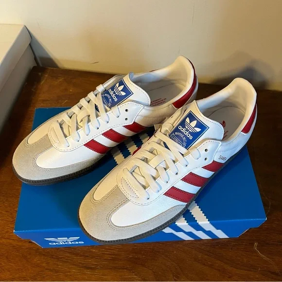 ADIDAS White/Scarlet Samba OG - Picture 6 of 11